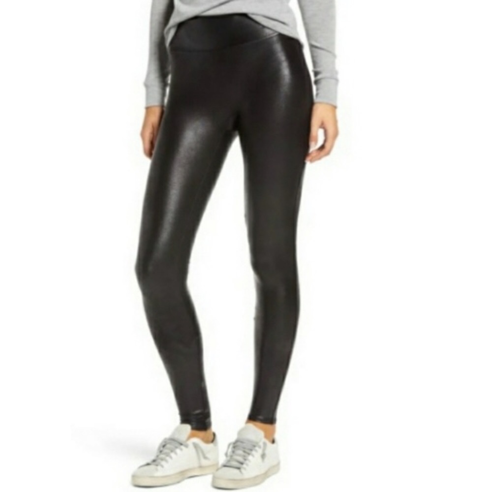 Spanx Faux Leather High Waist Leggings Size Small